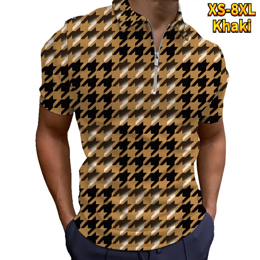 Neformální tričko s klopou Móda pro mladé pánské tričko Tričko s krátkým rukávem Tričko s krátkým rukávem Pánské tričko s 3D potiskem zlatého řetízku