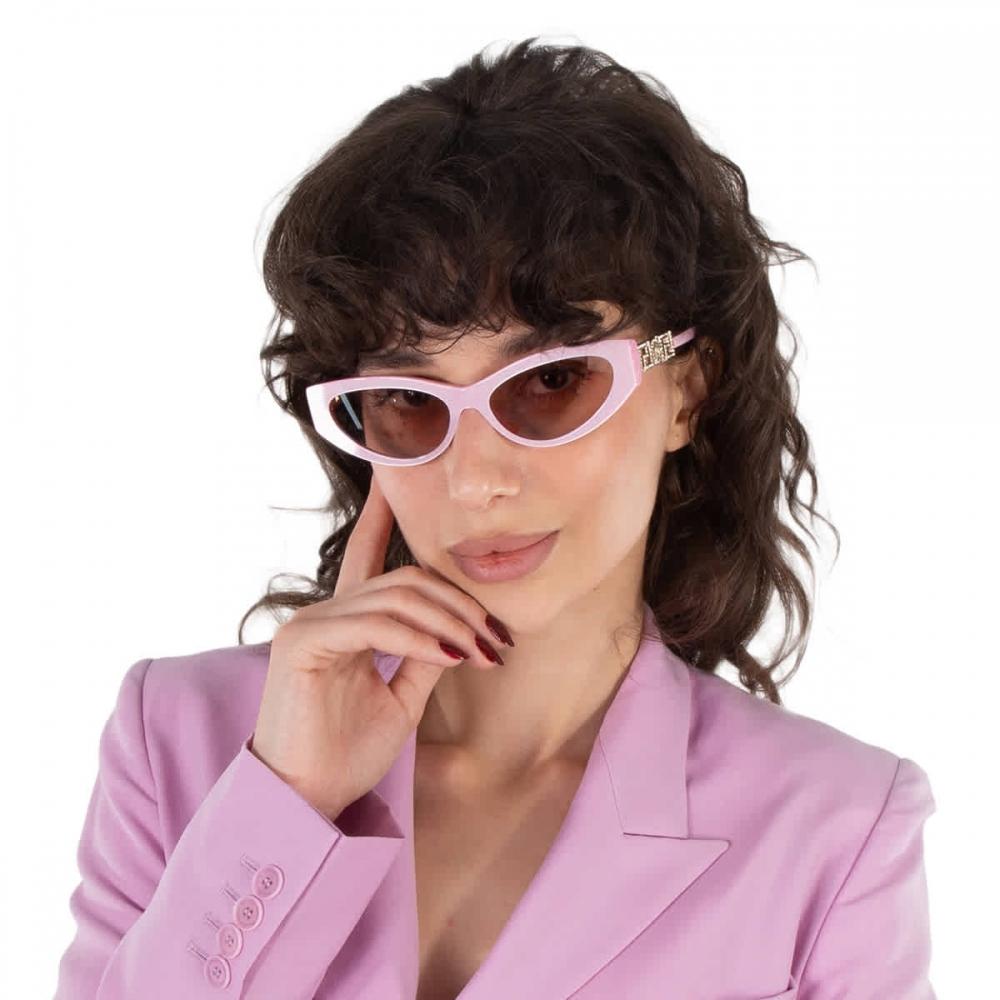Versace Light Pink Mirror Silver Cat Eye Ladies Sunglasses Ve4470b 5473 5 56 Multi