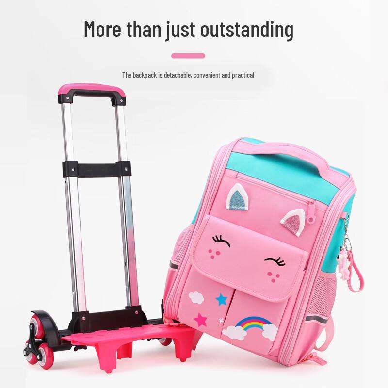 ZIRANYU Detachable Kids Rolling School Backpack