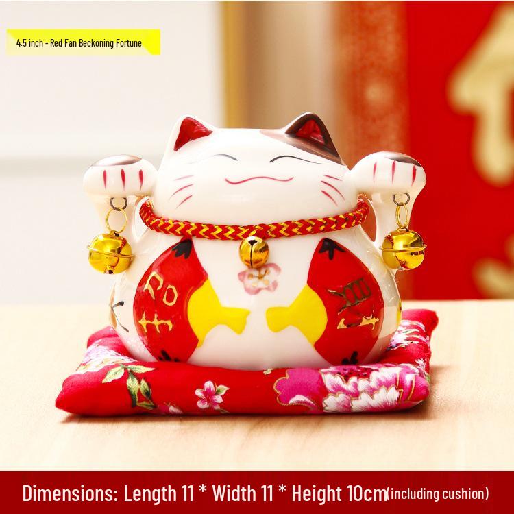 Lucky Cat Ceramic Decor: Creative Japanese Fortune Cat Small Piggy Bank - Ideal Gift for Store Openings