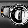 Carbon Fiber For Mercedes Benz W204 W212 W176 CLA GLA GLE GLK GL A B C E Class Car Interior Headlight Switch Knob Trim Stickers