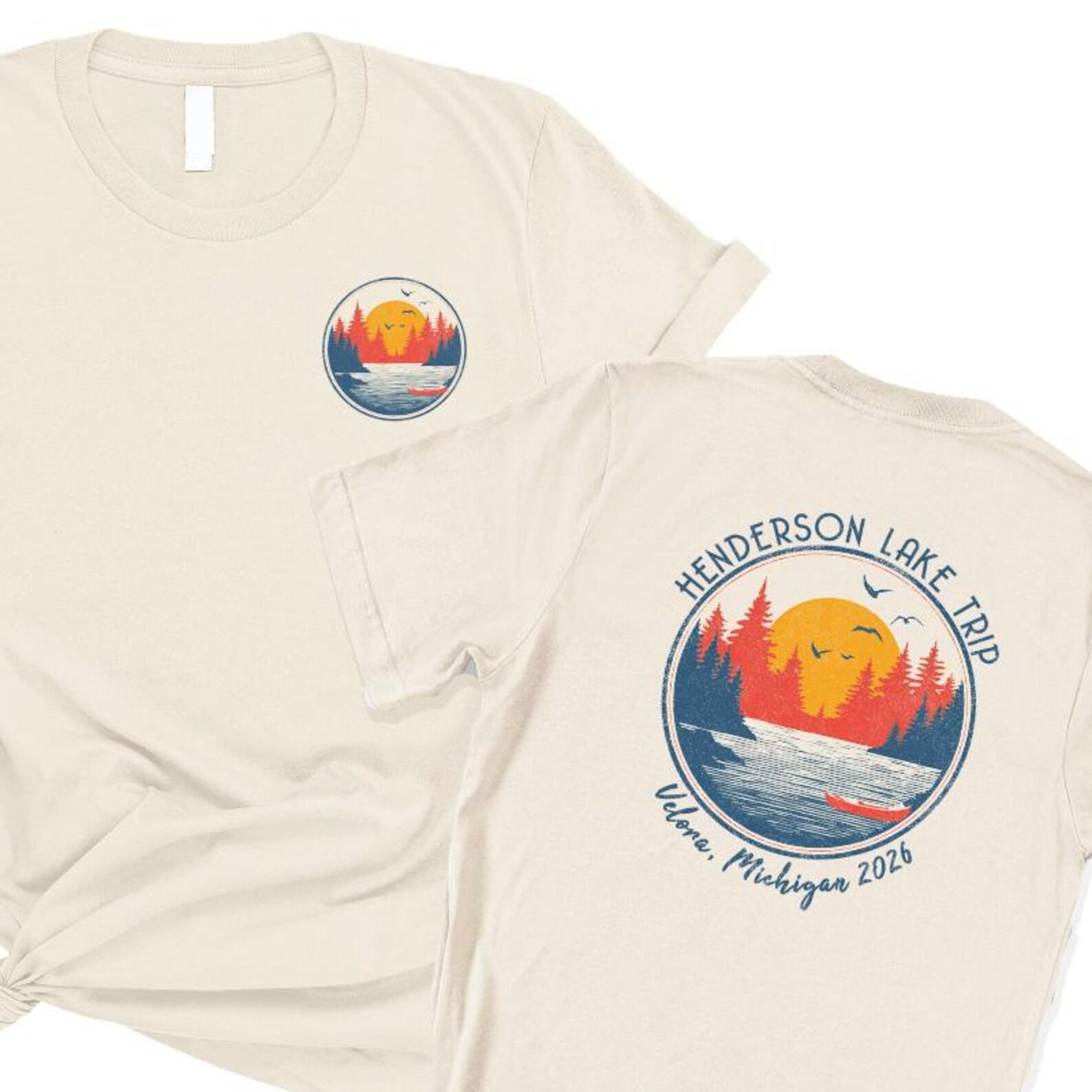Custom Retro Lake Trip Shirt: Matching Personalized Family Vacation Tee Camping Camp Cousin Family Friends Retreat T-shirts Tees Shirts S