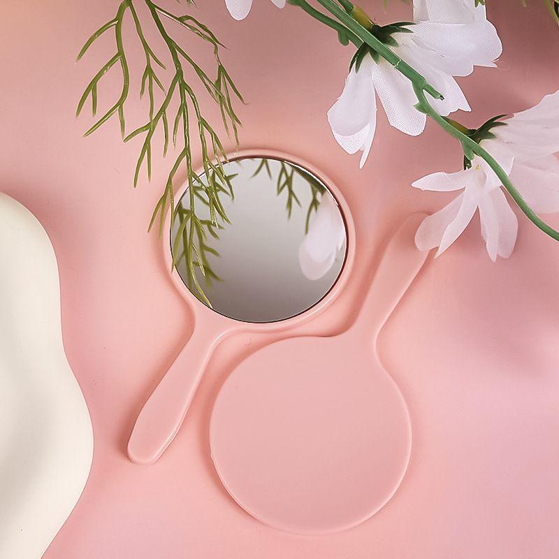 Portable HD Student Handheld Makeup Mirror - Cute, Round, Mini On-the-Go Design