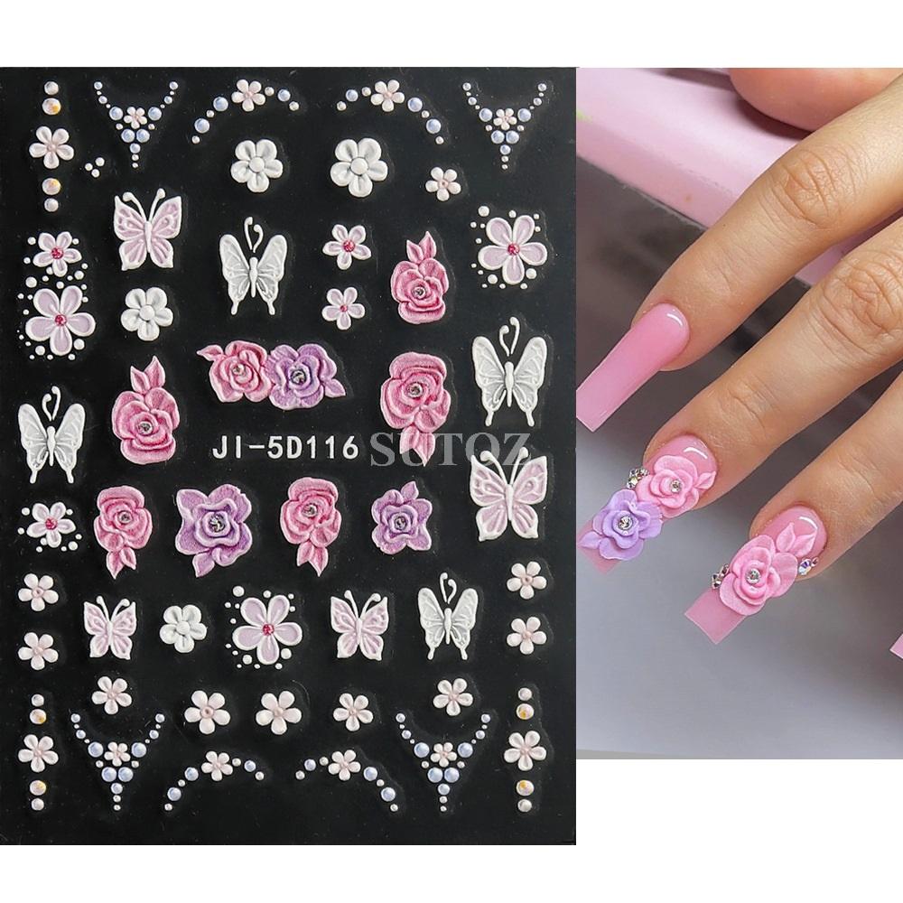 

5D DIY наклейки для дизайна ногтей клейкие наклейки для дизайна ногтей маникюр советы письмо лист цветок палочки для ногтей декор обертка