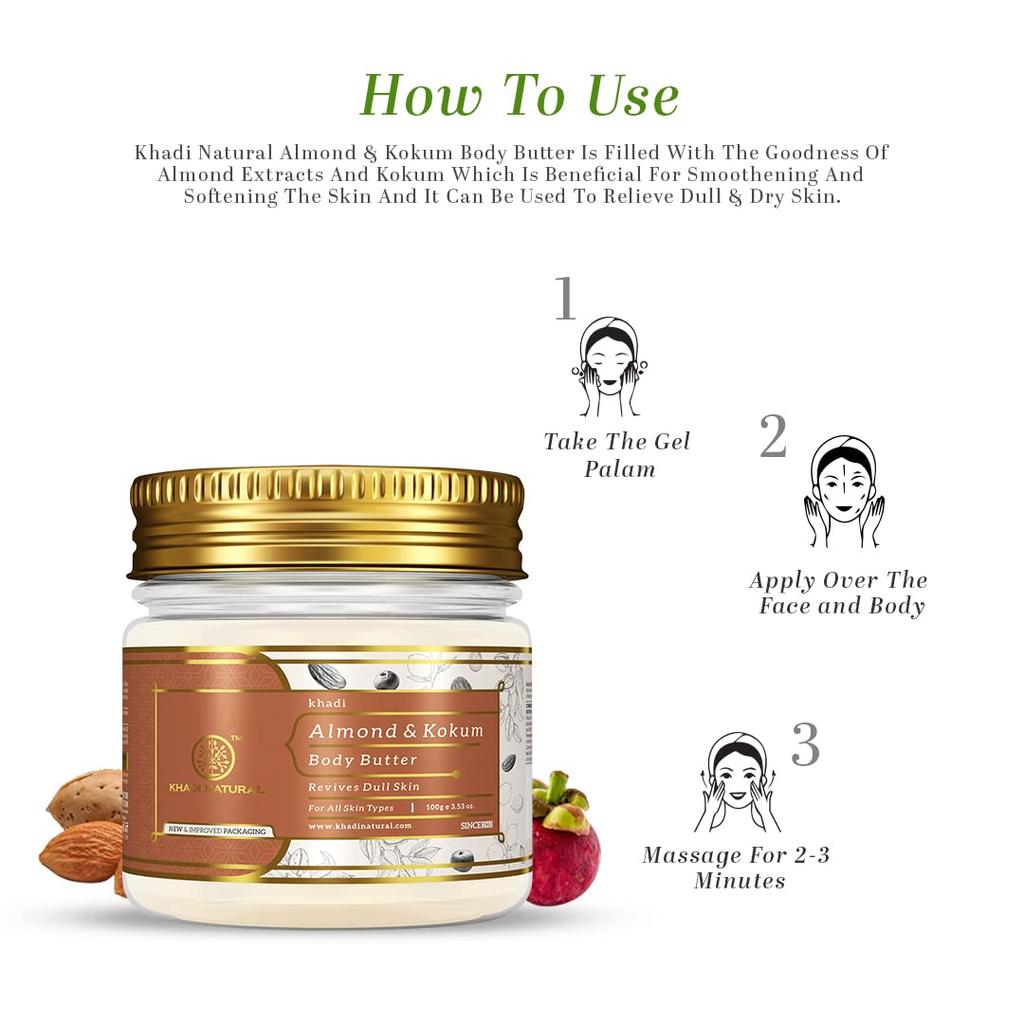 KHADI NATURAL Almond & Kokum Body Butter, 100 g