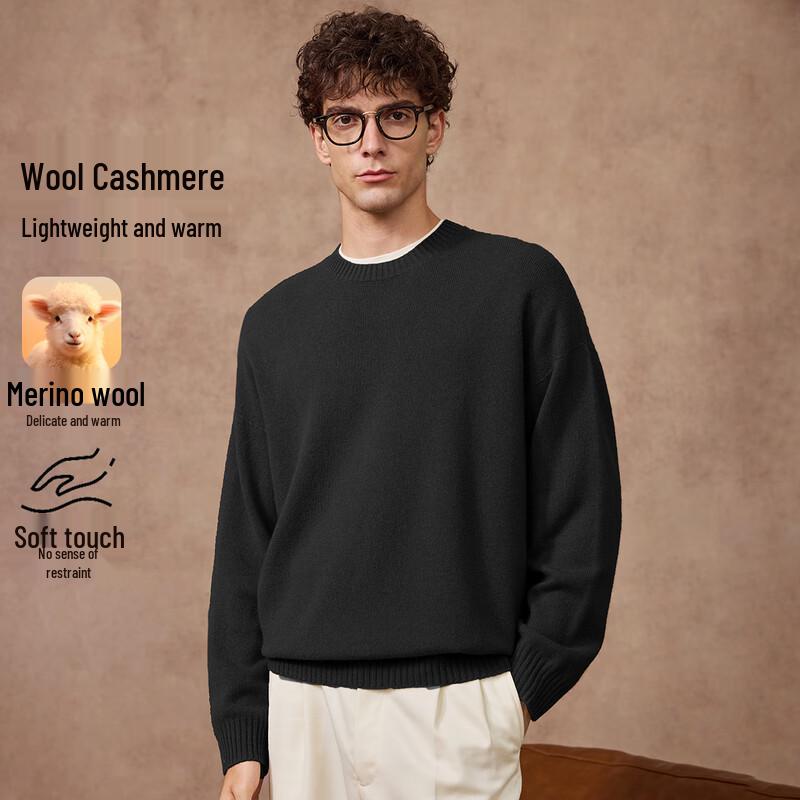 

Judger Men s Seamless Wool & Cashmere Round Neck Pullover Sweater