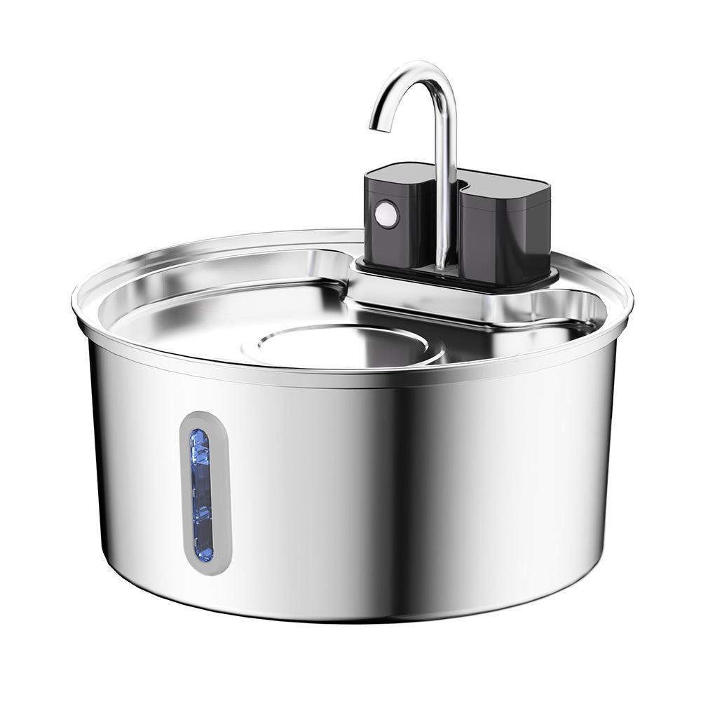 Intelligente Edelstahl-Haustier-Wasserfontäne mit kabellosem Laden
