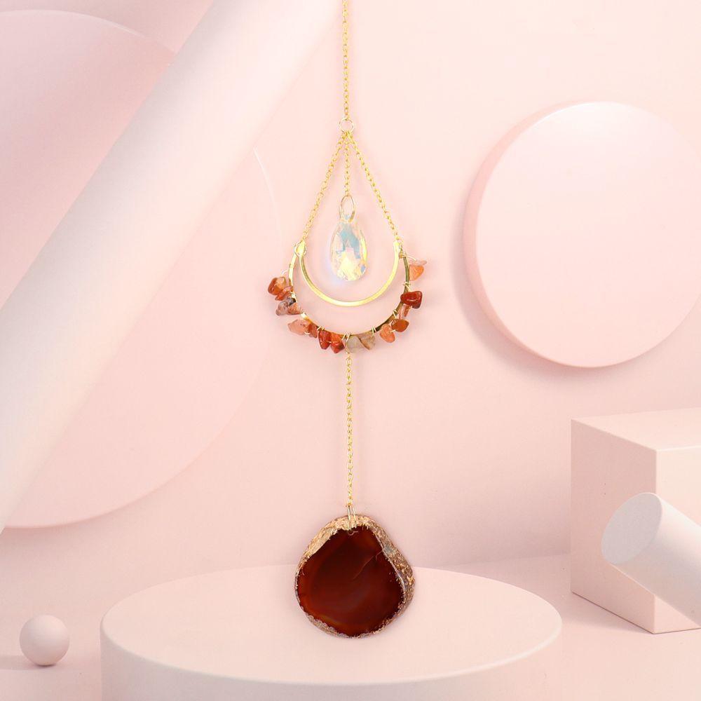 Decorazione da Appendere in Cristallo con Materiale in Agata Tessuta a Mano per la Casa e come Regalo