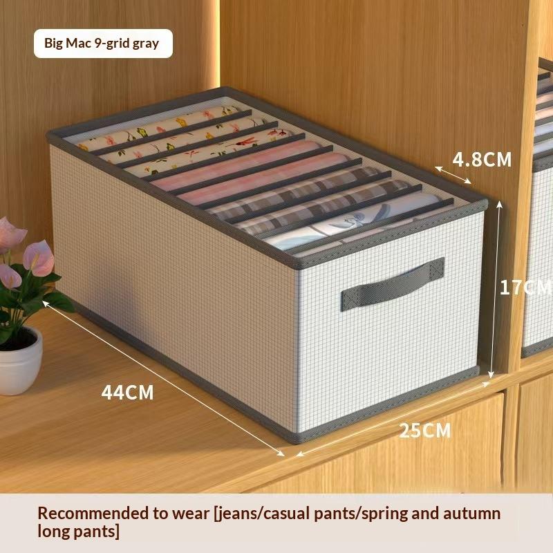 Foldable Fabric Drawer Organizers With Handles Multi-Compartment Storage Box For Clothes Pants Bedding Closet
