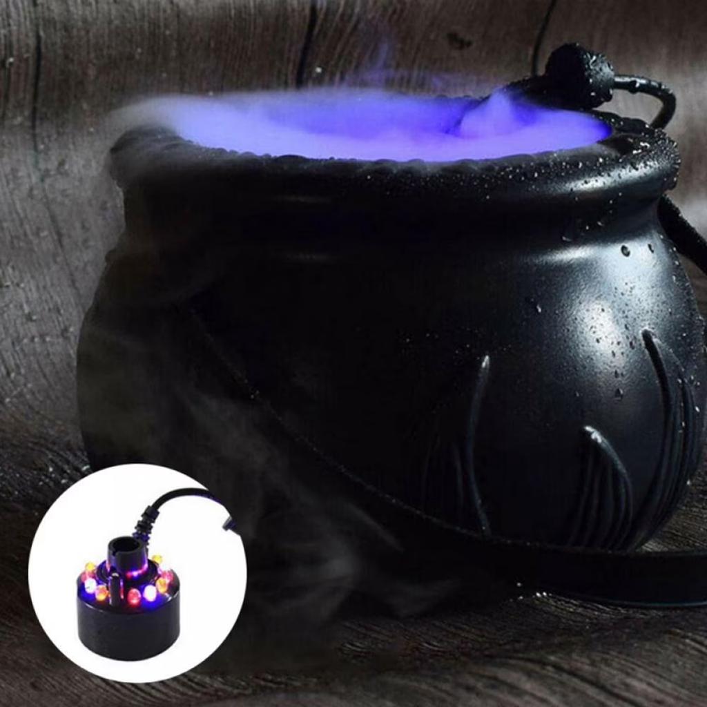Halloween Party Decoration Witch With Light Pot Mist Plastic Bowl Decoration Candy Bucket Decoration