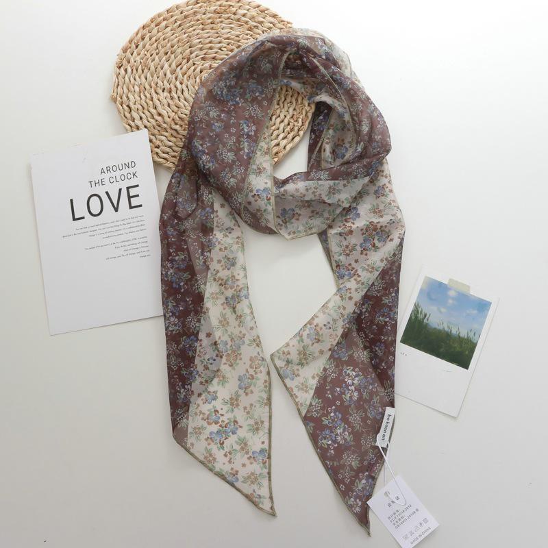 2025 Nische Persönlichkeit Colorblock Seidenschal: Vielseitiges und modisches dünnes Krawattenband-Accessoire für Damen