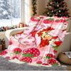 Strawberry Shortcake Pattern Blanket for Home Decoration, Bed, Sofa, Car Travel, Camping, Suitable for All Seasons, Birthday Christmas Gift