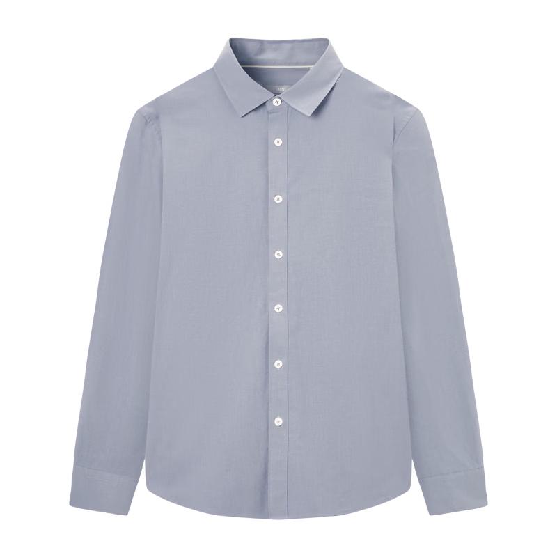 Jiumuwang Men s Slim Fit Linen Blend Long Sleeve Shirt 185/108B