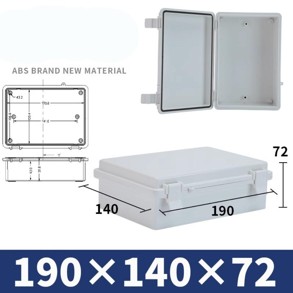 IP67 Electrical Junction Box Waterproof White Outdoor Sealed Switch Power Case Plastic Enclosure With Hasp Distribution Boxes