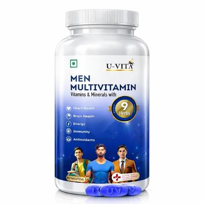 U-VITA Multivitamin for Men | Multivitamin Tablet for Men | Men38 Essential Vitamins, Minerals & Herbal Extracts | Ashwagandha, Ginseng, Grape S