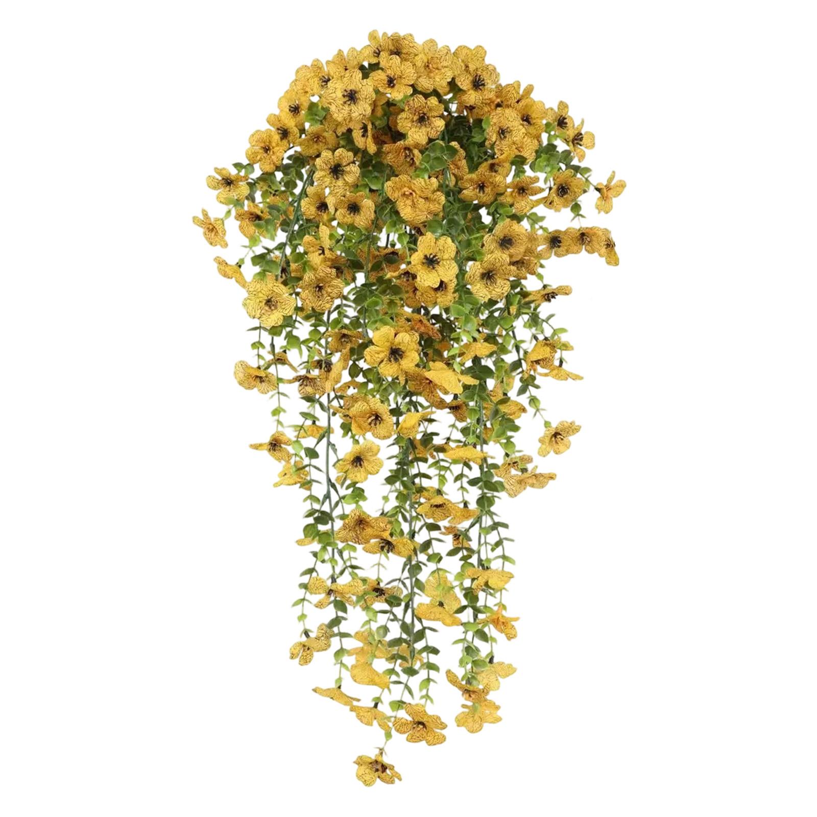 

Artificial Flowers For Spring And Summer, UV Resistant, Realistic Hanging Plants, Perfect For Indoor And Outdoor Home Decoration. One Size жовтий