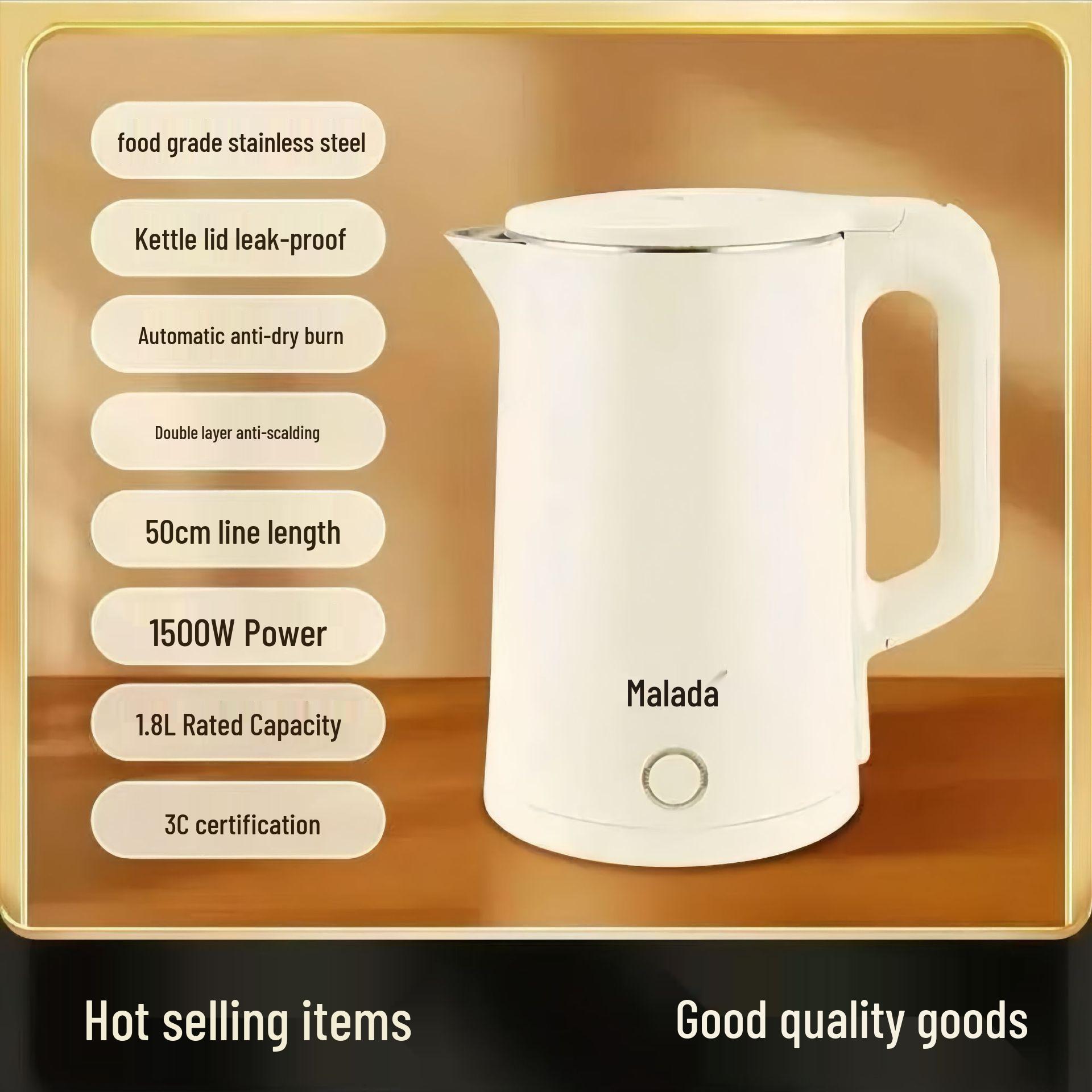 

Flash Sale: Wanlida 1.8L Electric Stainless Steel Auto-Off Water Kettle - New Year Red