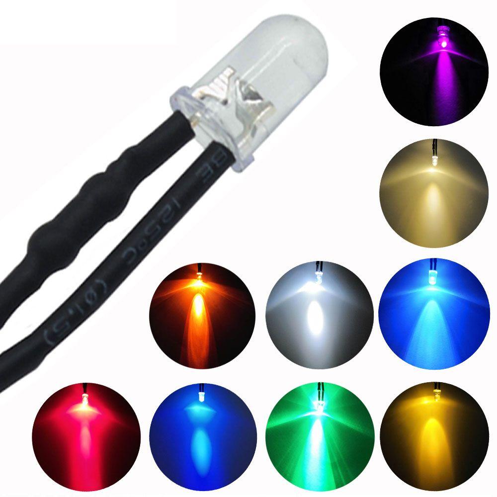 10 pcs DC 12V 5mm Light Emit Diode LED Wired