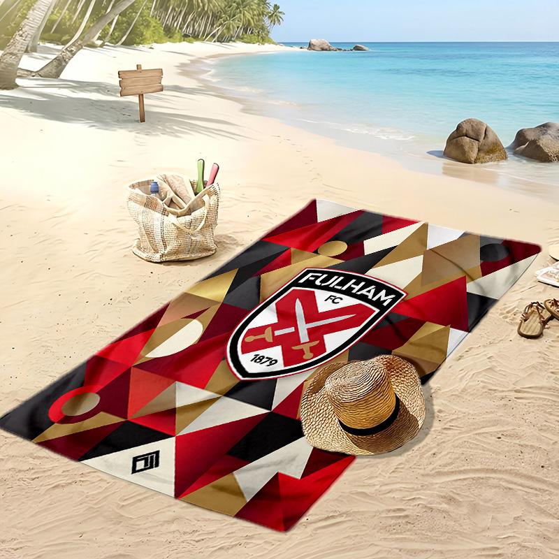 Fulham Football Print Beach Towel, Large Soft Quick Dry Towel for Beach Camping Swimming