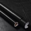 Black Thicken Contact Paper Wood Peel and Stick Wall Sticker Vinyl Waterproof Self Adhesive Wallpaper Removable for Wall In R