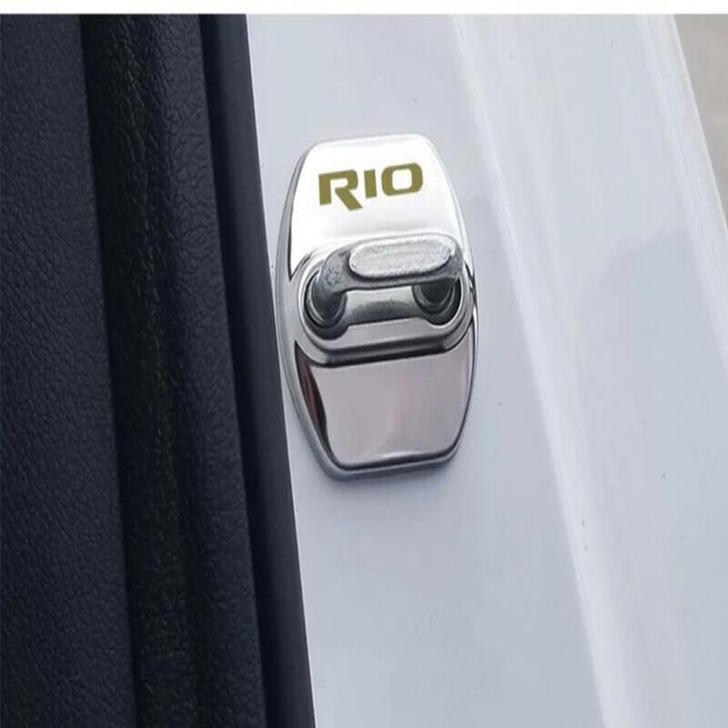 Cnzulk1 4PCS Car Door Lock Cover Protection Cover Dustproof Emblem Decals Decor For Kia Rio 2 3 4 5 X Line XLINE Auto Styling Accesorios