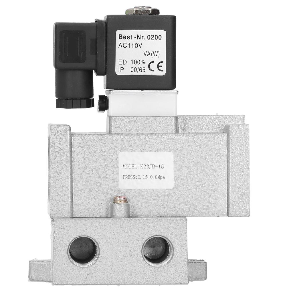 Electric Solenoid Valve G1 2in CutOff 2 Position 3 Way Connection Aluminum Alloy K23JD15