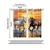 2pcs   Nautical Animal Curtain. 29.53in×65.35in   41.34in×90.55in   51.18in×82.68in Romantic Day Falling Horse Printing Design   100