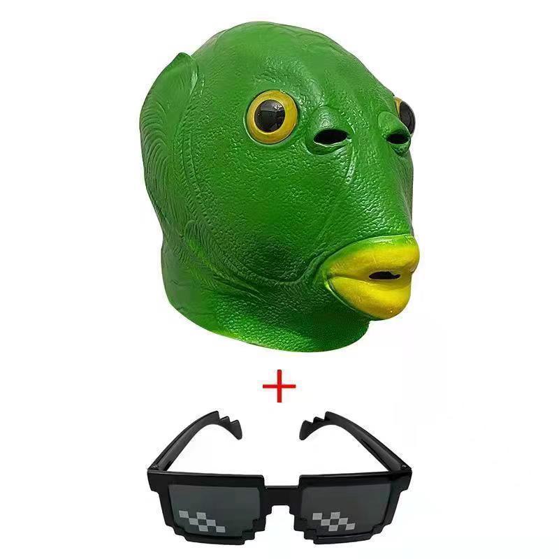 Green Alien Latex Mask - Fun Party Headwear