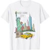 Kids New York City Cartoon Taxi Statue Skyline NYC Souvenir T-Shirt