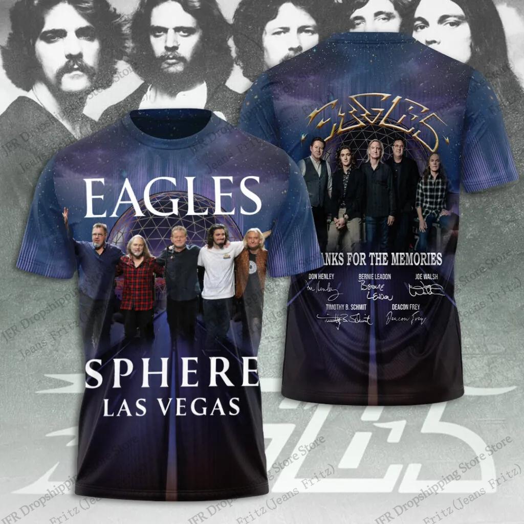 New Retro Rock Eagles Band 3d Print T-shirt Men Women Fashion Hip Hop Casual Short Sleeve Tops Tees Kids Tshirt Album Clothing
