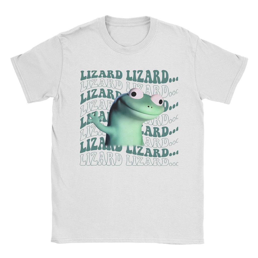 Unisex Unisexs Lizard Meme Funny Retro T Shirts Cotton Clothing Vintage Short Sleeve Round Collar Tees Classic TShirts