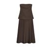 Summer New Arrival Women clothes Ins Style Casual Linen Blend Tube Top Strapless Straight Collar Length Dress 4333040