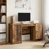 Desk with Shelf Rustic Wood Look 142.5 x 50 x 75 cm Particleboard