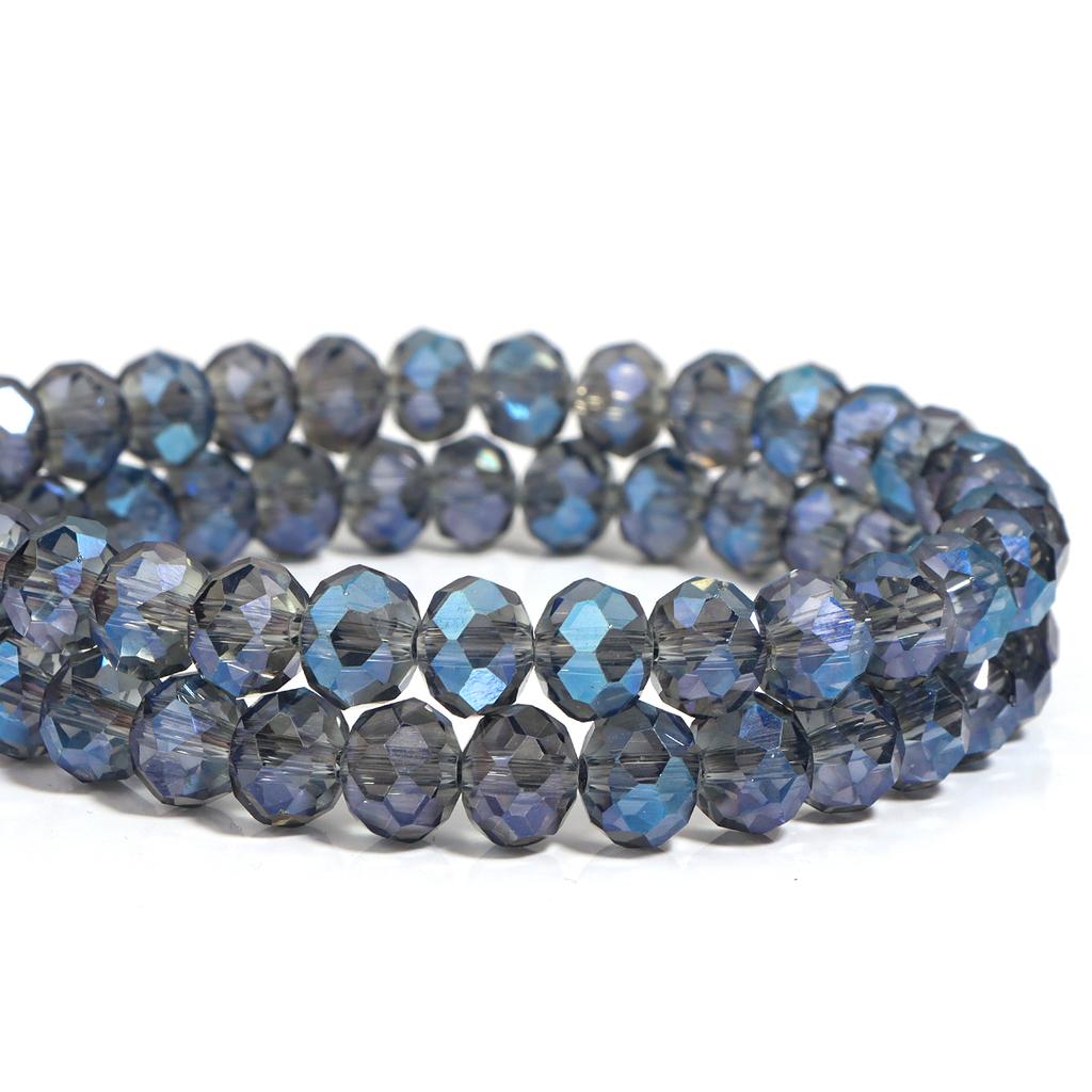 1 Strand Faceted Crystal Beads Ink Blue Glass Loose Beads For Jewelry Making DIY Crafts Bracelet Necklace Accessories 4/6/8mm