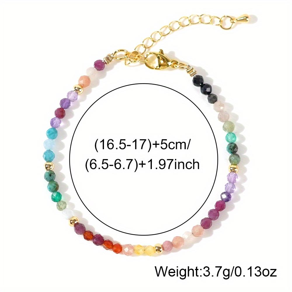 Beaded Color Random Spring and Summer Seasonal Fake Wind 2024 New Multi-color Gem Lobster Buckle Exquisite Jewelry Women's Beading Bracelet