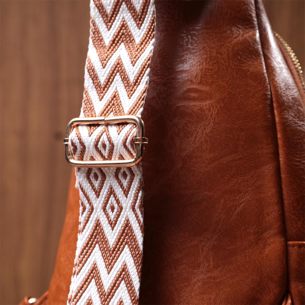 Stylish Women's Sling Bag Over the Shoulder Made of Eco-leather VINTAGE Bag 22751 Red