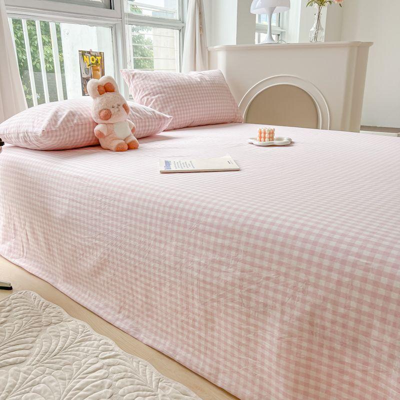 Minimalist Striped Thick Solid Bed Sheet For Single Double Household & Student Dormitory Bed