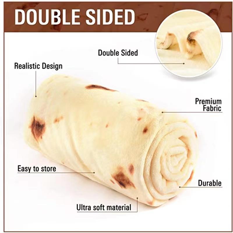 Flatbread Pancake Blanket Indian Fly Cake Blanket Burrito Office Nap Air Conditioning Comforter Cover Leg Shawl
