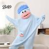 Cute Animal Onesie for Kids Funny Wearable Big Mouth Pajamas Kids, Adults, Cosplay Children Fleece Cozy Home Loungewear, Hooded Soft Plush One-Piece