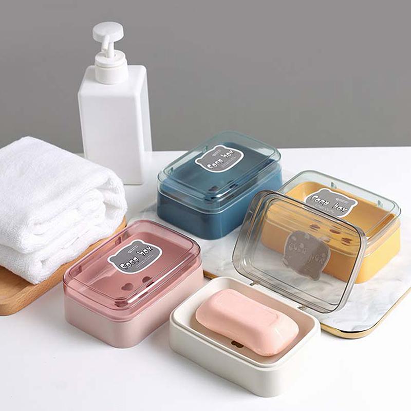 Bathroom Soap Dish With Lid Home Plastic Soap Box Keeps Soap Dry Soap Dish Travel Portable Soap Tray Soap Storage Container