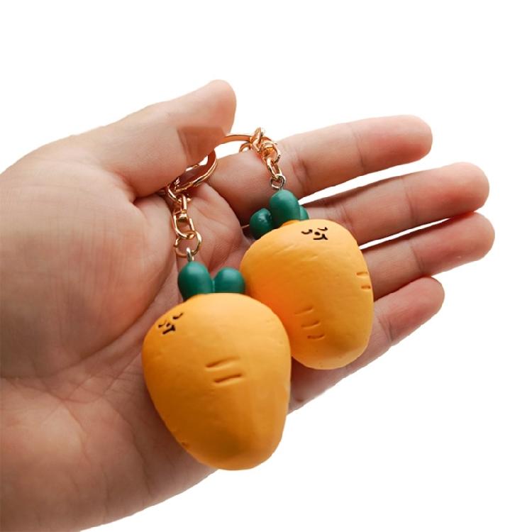 Farm Themed Vegetable Keychain Key Organsier Charm Pnedant With Carrot Mushroom Garlic Design Rubber Gift