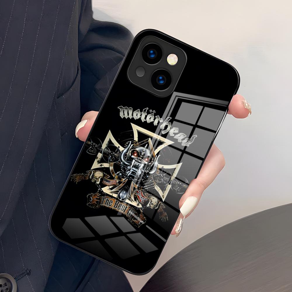 Funda de Teléfono Banda M-Motorhead Para IPhone 17 Pro Max 15 Pro 16 14 Plus 12 13 Mini 11 Pro Cubierta de Cristal a Prueba de Golpes