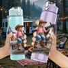 1PC Cowgirl Horse Western Scene Print 750ml Color Plastic Sports Water Bottle Leakproof Flip Straw Lid Suitable for Sports Office Home Use