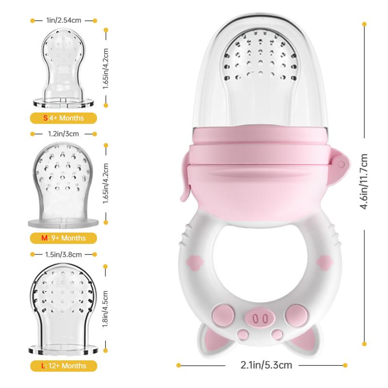 Baby-Obstbeutel/Eisbeutel mit Beißring, Baby-Beißspielzeug ab 4 Monaten, BPA-freie Silikontasche und Beißring, Linderung beim Zahnen