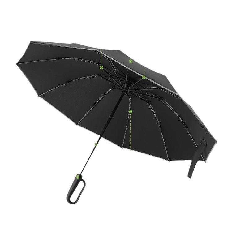Umbrella Storm-resistant Large Umbrella Automatic Reverse Ring Buckle Umbrella Outdoor Portable Men's Umbrella Three-fold Girl Senior Sense