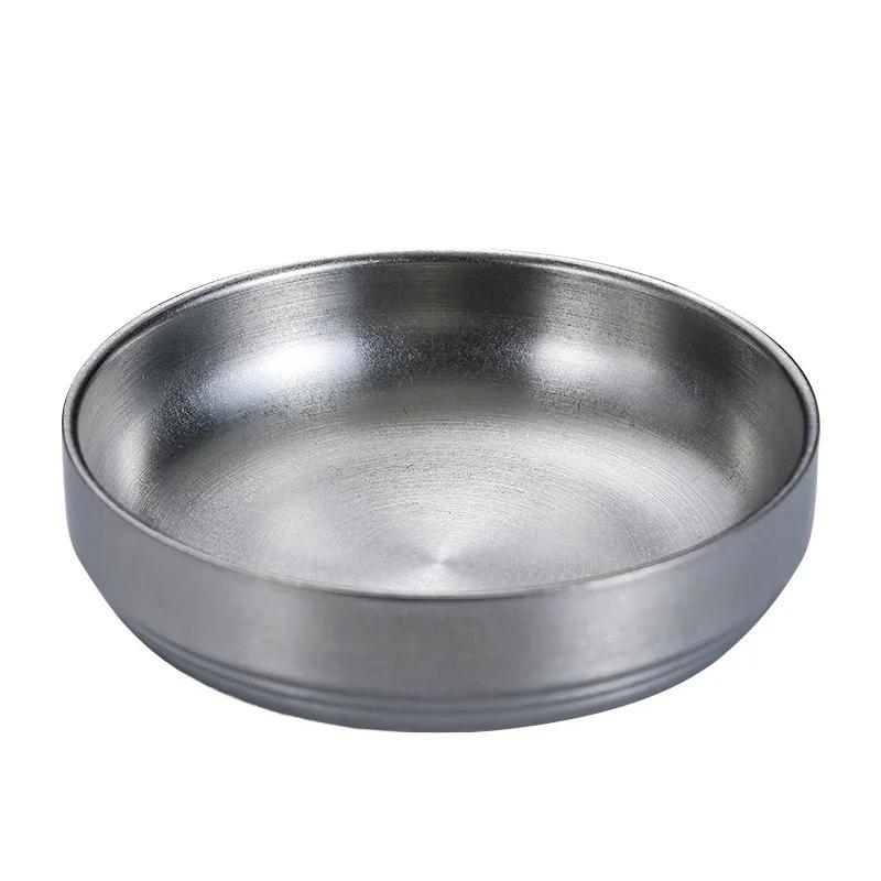 

Double Layer Heat Insulated Rice Bowls Ice Cream Soup Bowls Stainless Steel Bowl Snack Cold Dish Mixing Bowl for Kitchen Flatwar 9cm срібний