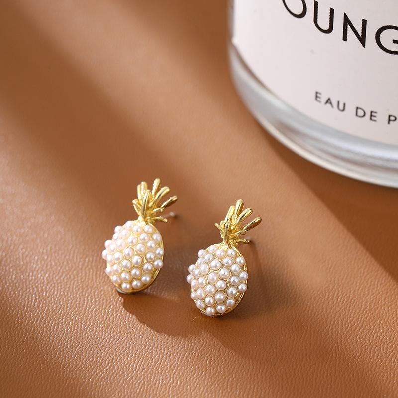 

925 Silver Pineapple Stud Earrings – Trendy, Simple & Versatile Women s Jewelry