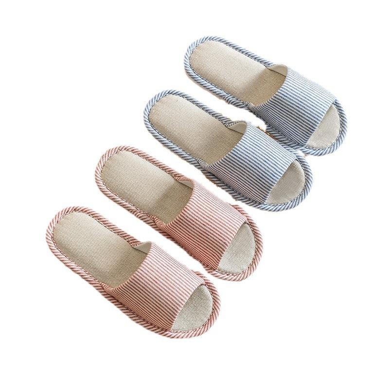 Linen Slippers Women's Spring and Autumn Four Seasons Indoor Household Cotton and Linen Home Non-slip Summer Male Couple