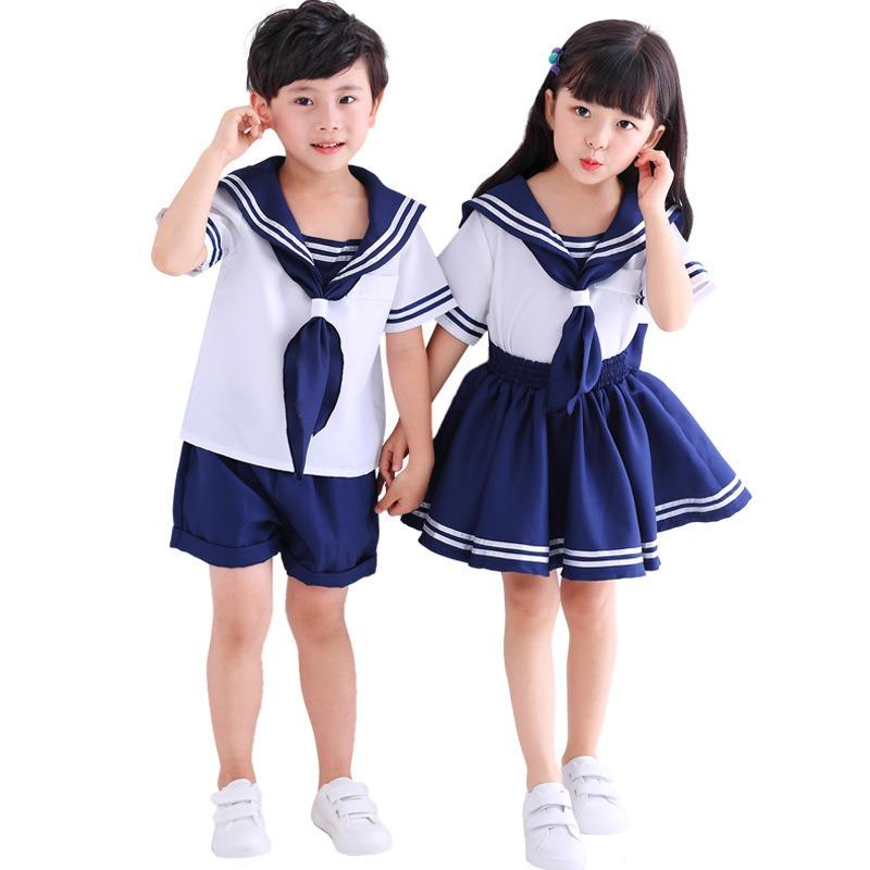 Children's school uniforms Navy collar sailor uniforms Photography Girls kindergarten sailor soldier performance uniforms