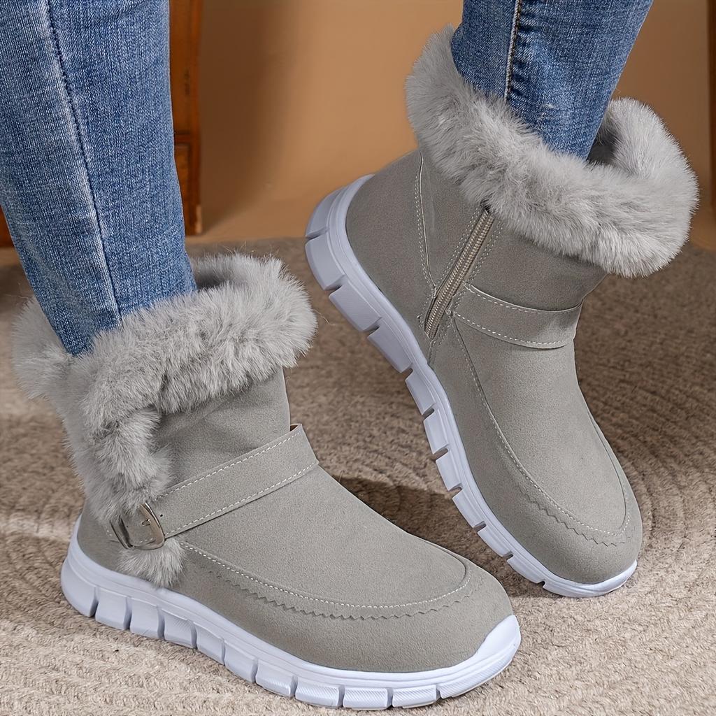 Winter Women's Low-Top Winter Snow Boots Warm Fleece-Lined Dress Boots with Anti-Skid Short Boots
